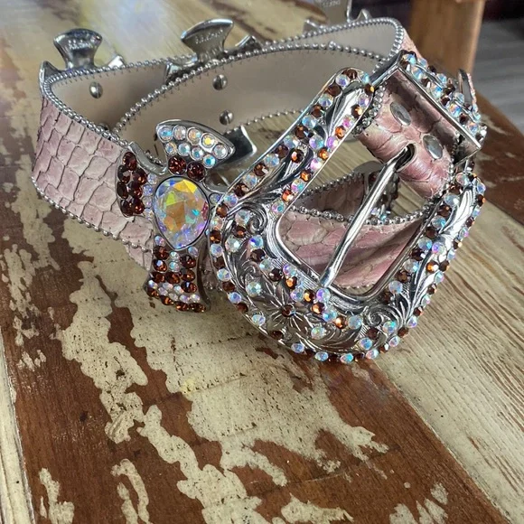 B.B. Simon | Accessories | Bb Simon Jeweled Cross Belt 